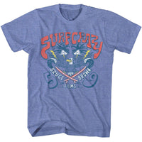 Thumbnail for BRUCE BROWN FILMS-BBF SURF CRAZY 59-LIGHT BLUE HEATHER ADULT S/S TSHIRT