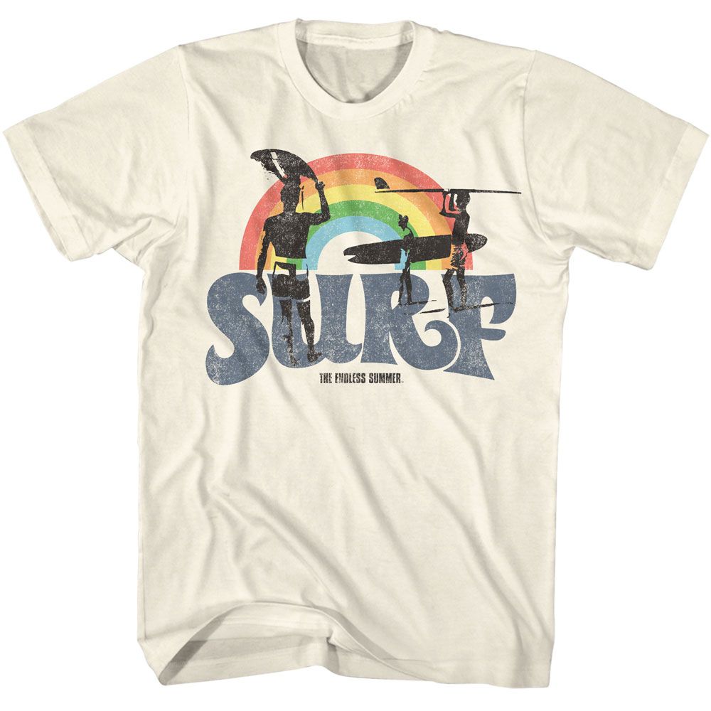 BRUCE BROWN FILMS-BBF SURF RAINBOW-NATURAL ADULT S/S TSHIRT