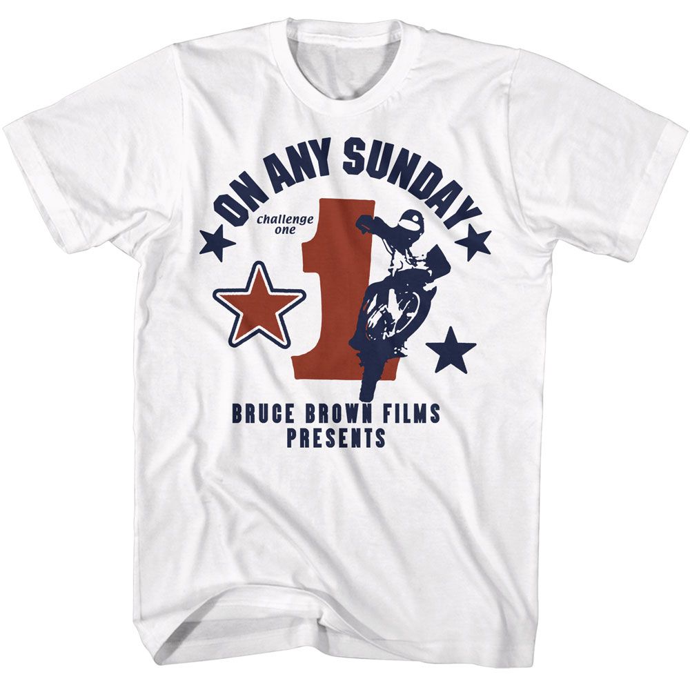 BRUCE BROWN FILMS-BBF CHALLENGE ONE-WHITE ADULT S/S TSHIRT