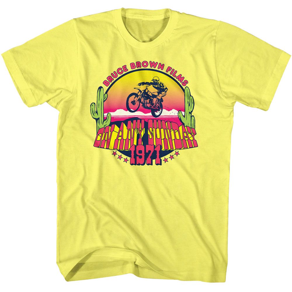BRUCE BROWN FILMS-BBF COLORFUL AND SUNDAY-YELLOW HEATHER ADULT S/S TSHIRT