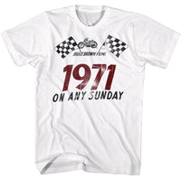 Thumbnail for BRUCE BROWN FILMS-BBF 1971 ANY SUNDAY-WHITE ADULT S/S TSHIRT