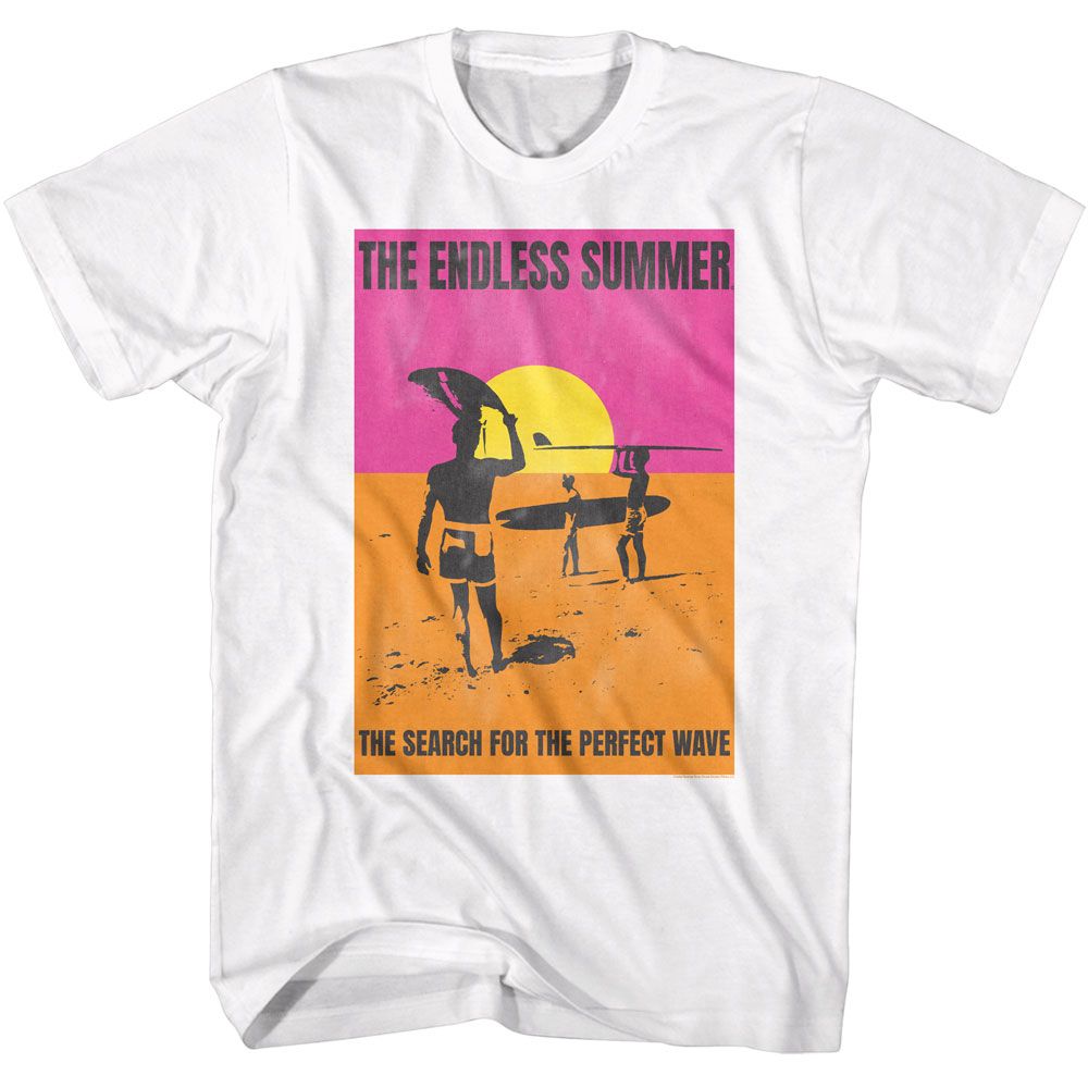BRUCE BROWN FILMS-BBF ENDLESS SUMMER POSTER-WHITE ADULT S/S TSHIRT
