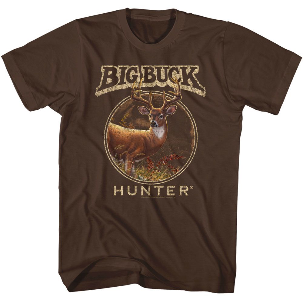 BIG BUCK HUNTER-BIG BUCK HUNTER CIRCLE EMBLEM-DARK CHOCOLATE ADULT S/S TSHIRT