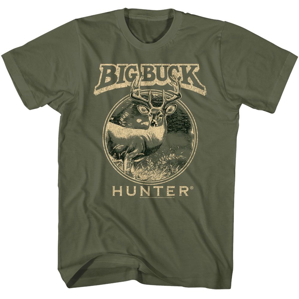 BIG BUCK HUNTER-BIG BUCK HUNTER TWO TONE BUCK-MILITARY GREEN ADULT S/S TSHIRT