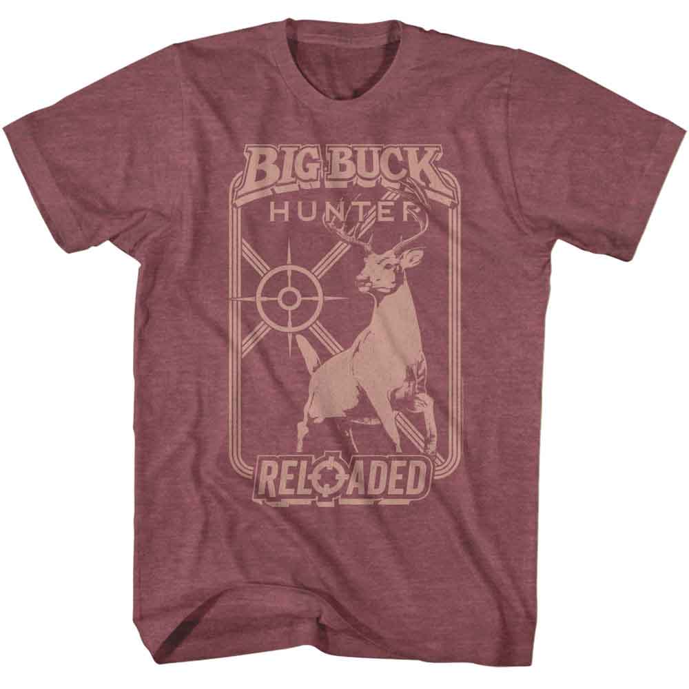 BIG BUCK HUNTER-BBH MONOCHROME TARGET-VINTAGE MAROON HEATHER ADULT S/S TSHIRT
