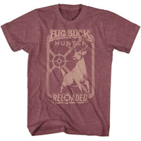 Thumbnail for BIG BUCK HUNTER-BBH MONOCHROME TARGET-VINTAGE MAROON HEATHER ADULT S/S TSHIRT