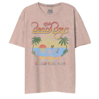 Thumbnail for THE BEACH BOYS SUNSET SURFER MINERAL WASH CORAL PINK S/S OVERSIZED JUNIORS TSHIRT