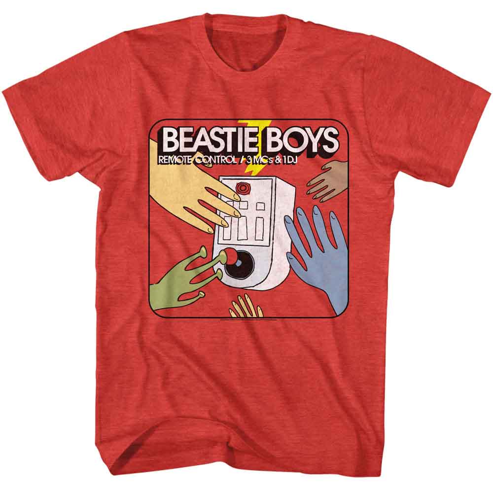 BEASTIE BOYS-BEASTIE BOYS REMOTE CONTROL-RED HEATHER ADULT S/S TSHIRT