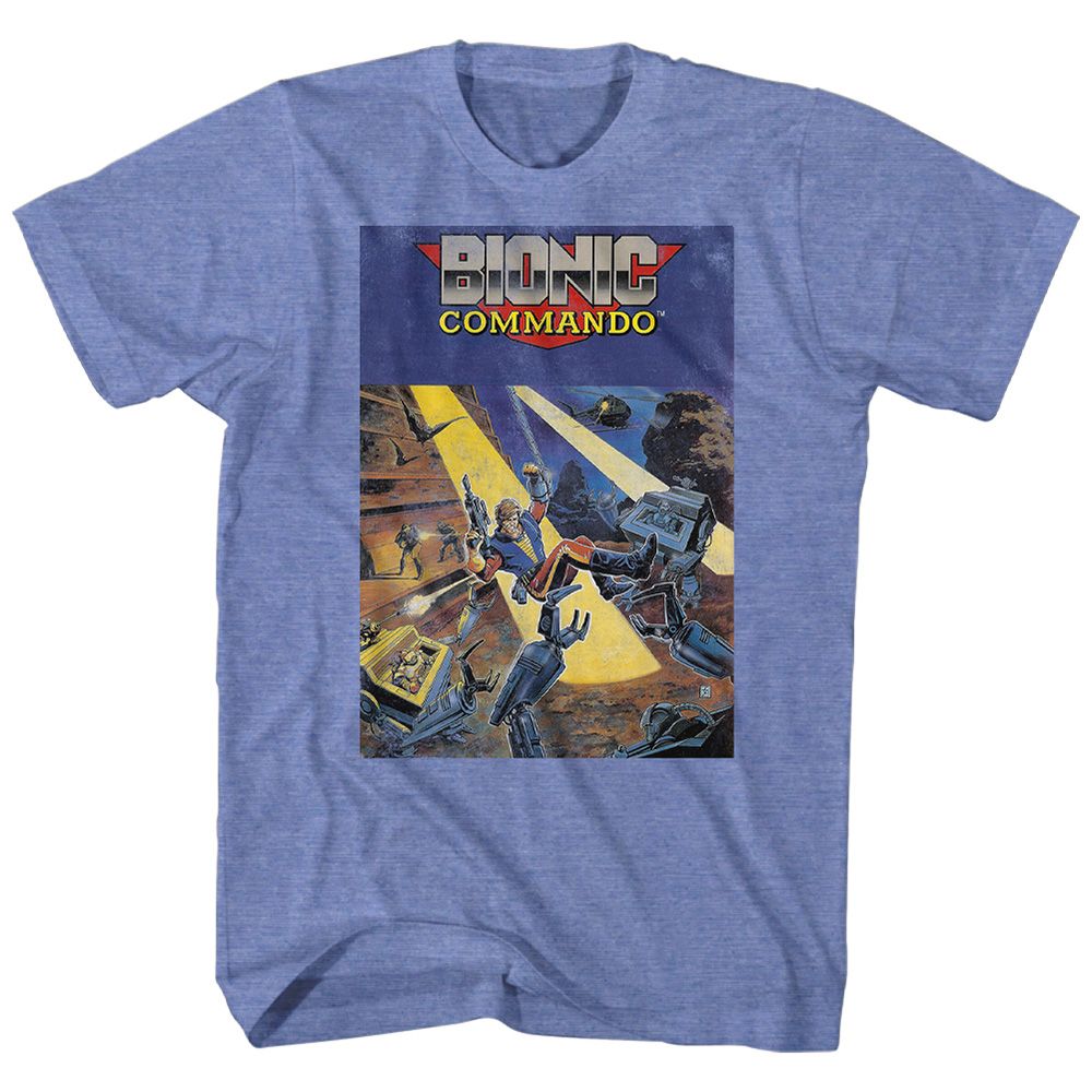 BIONIC COMMANDO-COVER-LIGHT BLUE HEATHER ADULT S/S TSHIRT