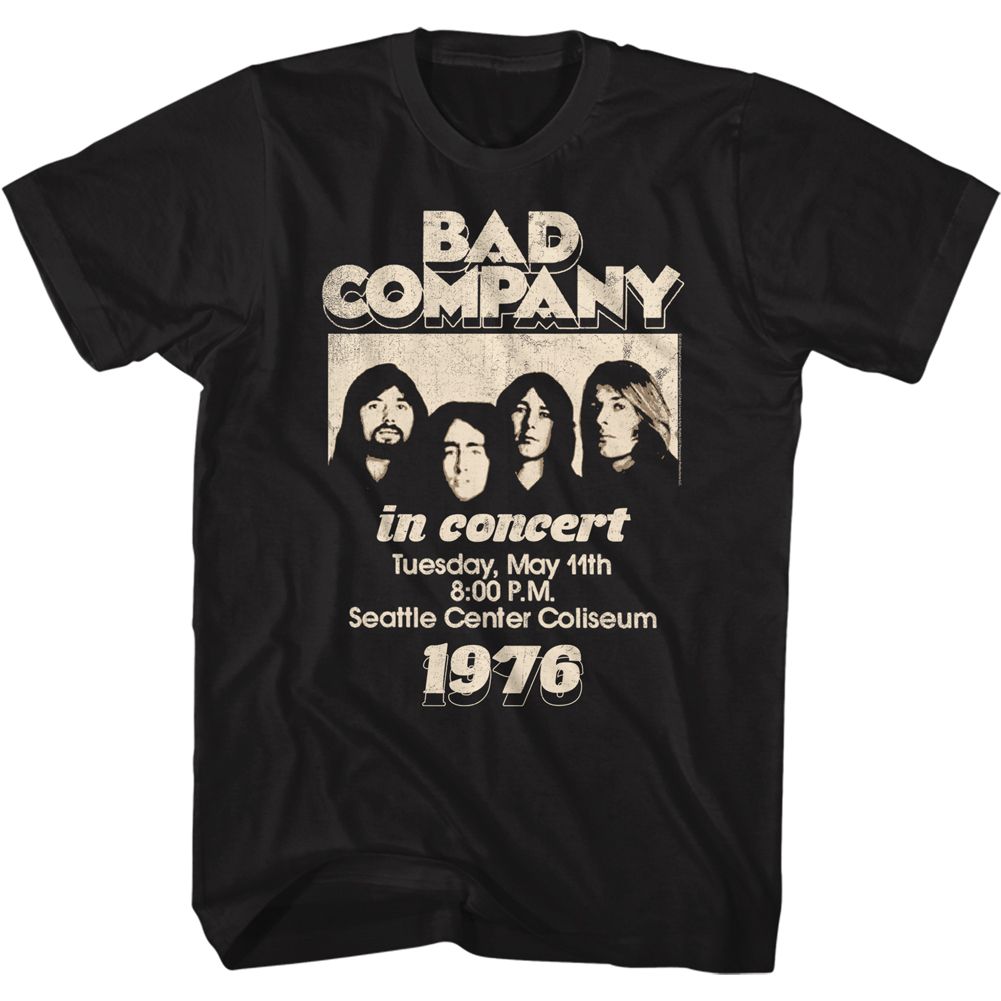 BAD COMPANY-IN CONCERT 76-BLACK ADULT S/S TSHIRT