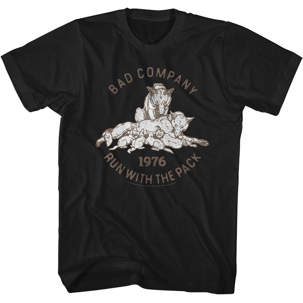 BAD COMPANY-RUN WITH THE PACK-BLACK ADULT S/S TSHIRT