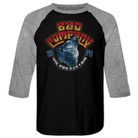 Thumbnail for BAD COMPANY-WOLF HEAD 74-VINTAGE BLACK/PREMIUM HEATHER ADULT 3/4 SLEEVE RAGLAN