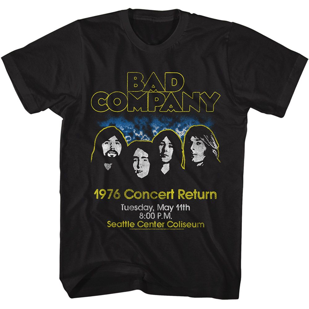 BAD COMPANY-BAD COMPANY CONCERT RETURN-BLACK ADULT S/S TSHIRT