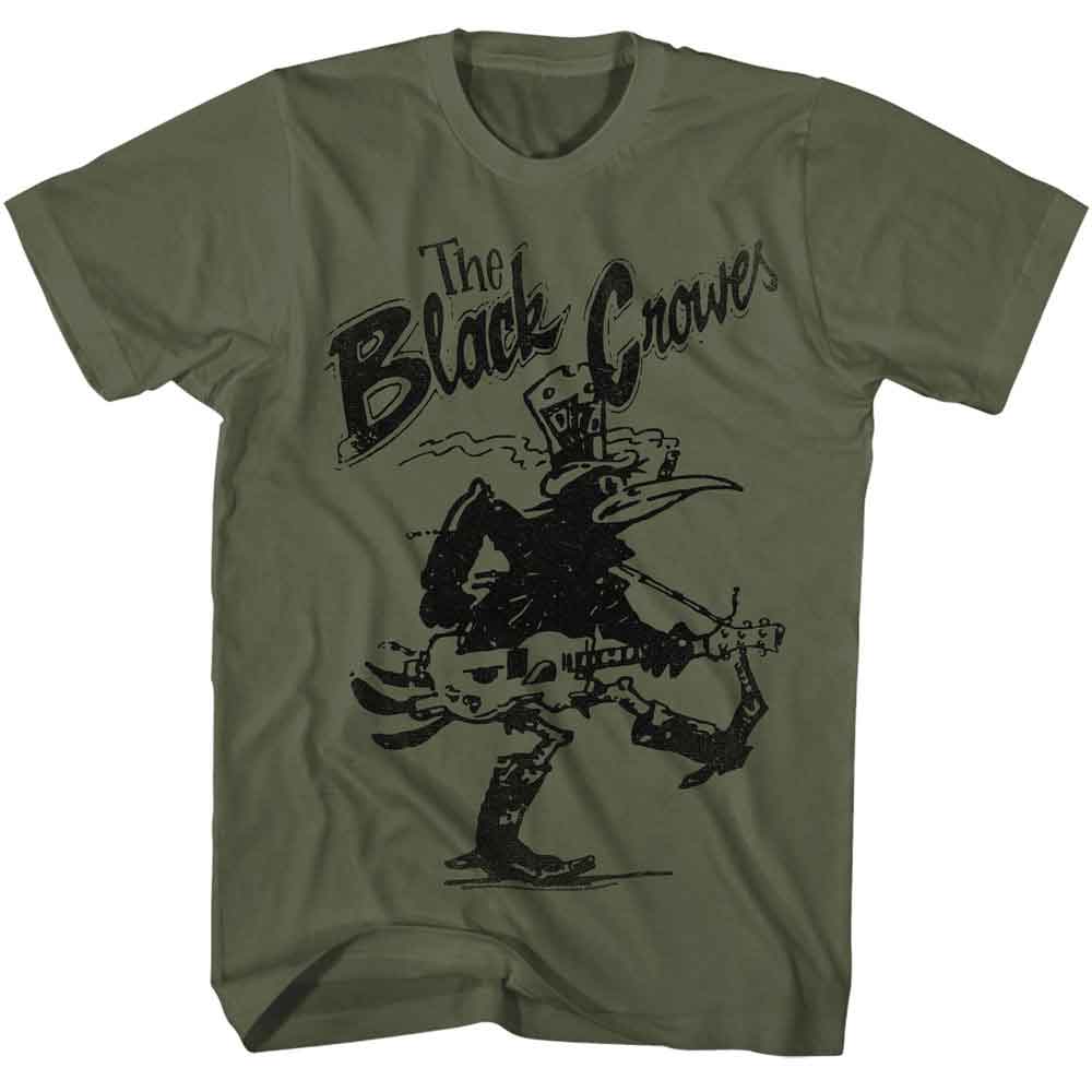 BLACK CROWES-THE BLACK CROWES VINTAGE CROWES-MILITARY GREEN ADULT S/S TSHIRT