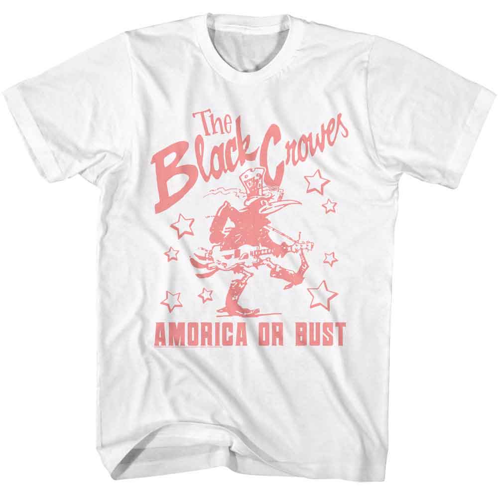 BLACK CROWES-BLACK CROWES AMORICA OR BUST-WHITE ADULT S/S TSHIRT