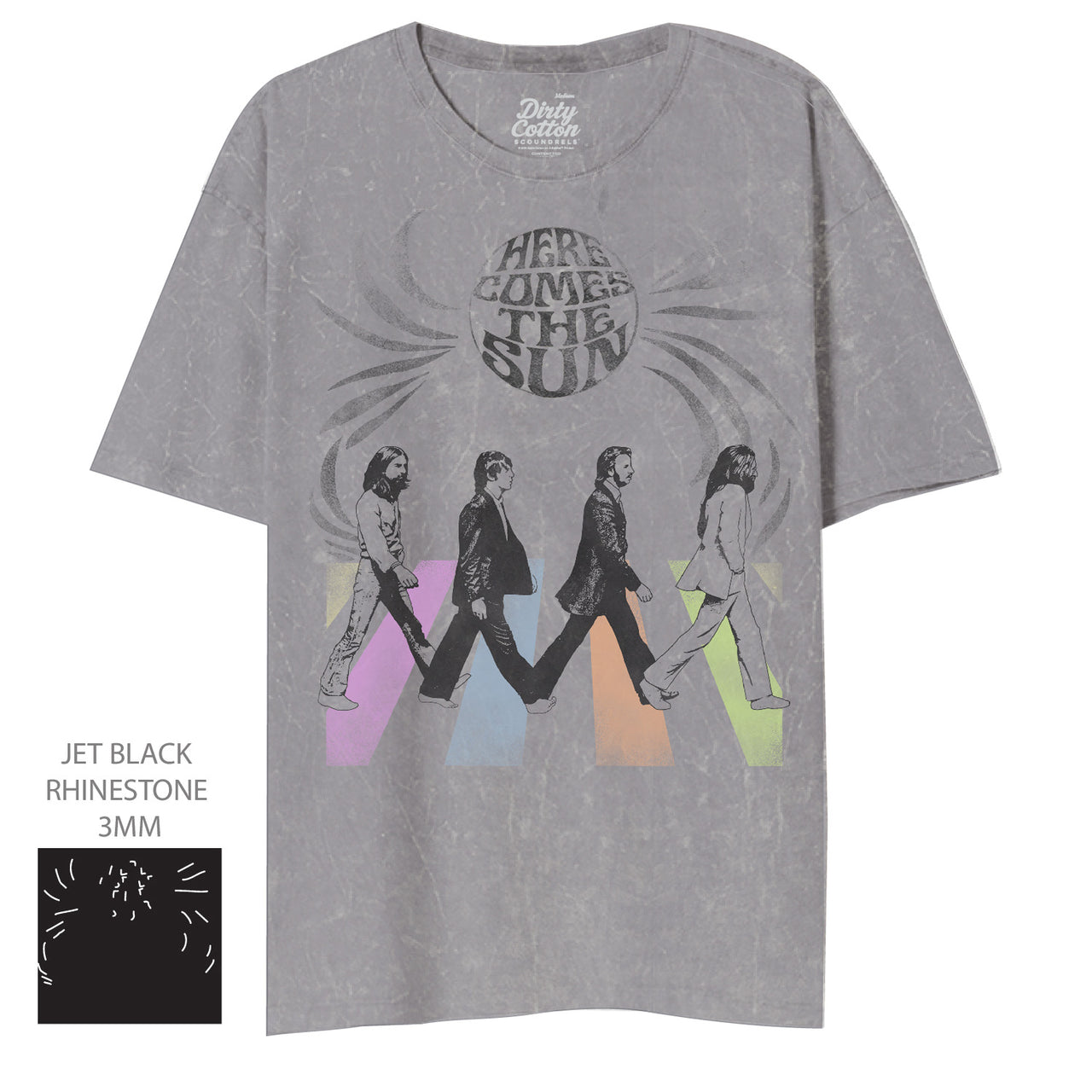 THE BEATLES WALK TO THE SUN IN COLOR SILVER UNISEX TEE
