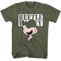 Thumbnail for BEETLE BAILEY-BEETLE BAILEY FACE-MILITARY GREEN ADULT S/S TSHIRT