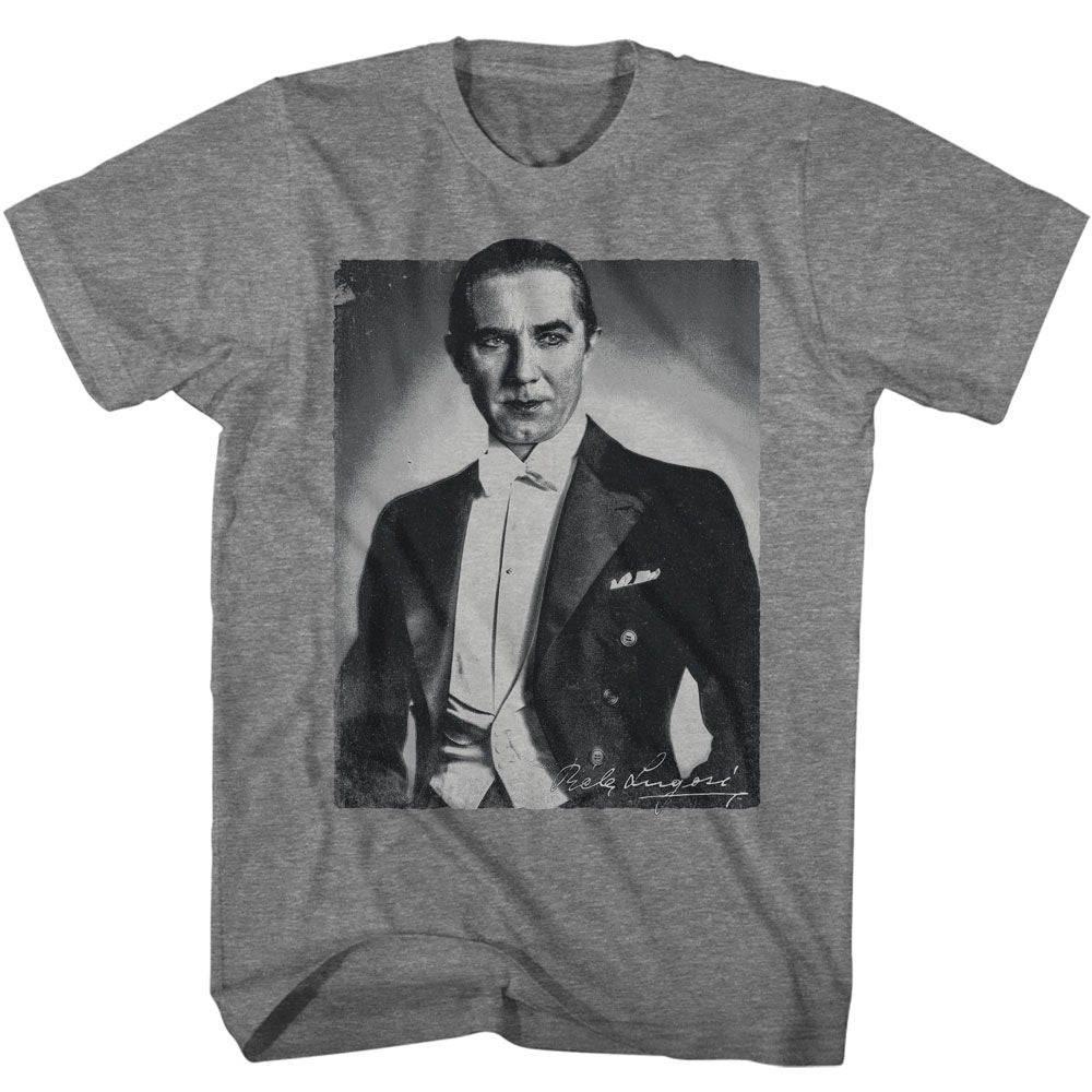 BELA LUGOSI-BELA LUGOSI BW PORTRAIT-GRAPHITE HEATHER ADULT S/S TSHIRT