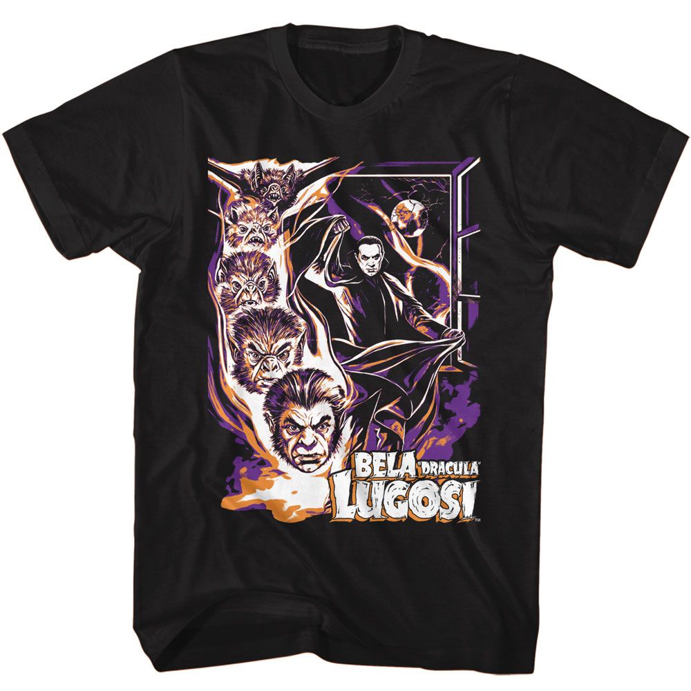 BELA LUGOSI-BELA LUGOSI BAT TRANSFORMATION-BLACK ADULT S/S TSHIRT