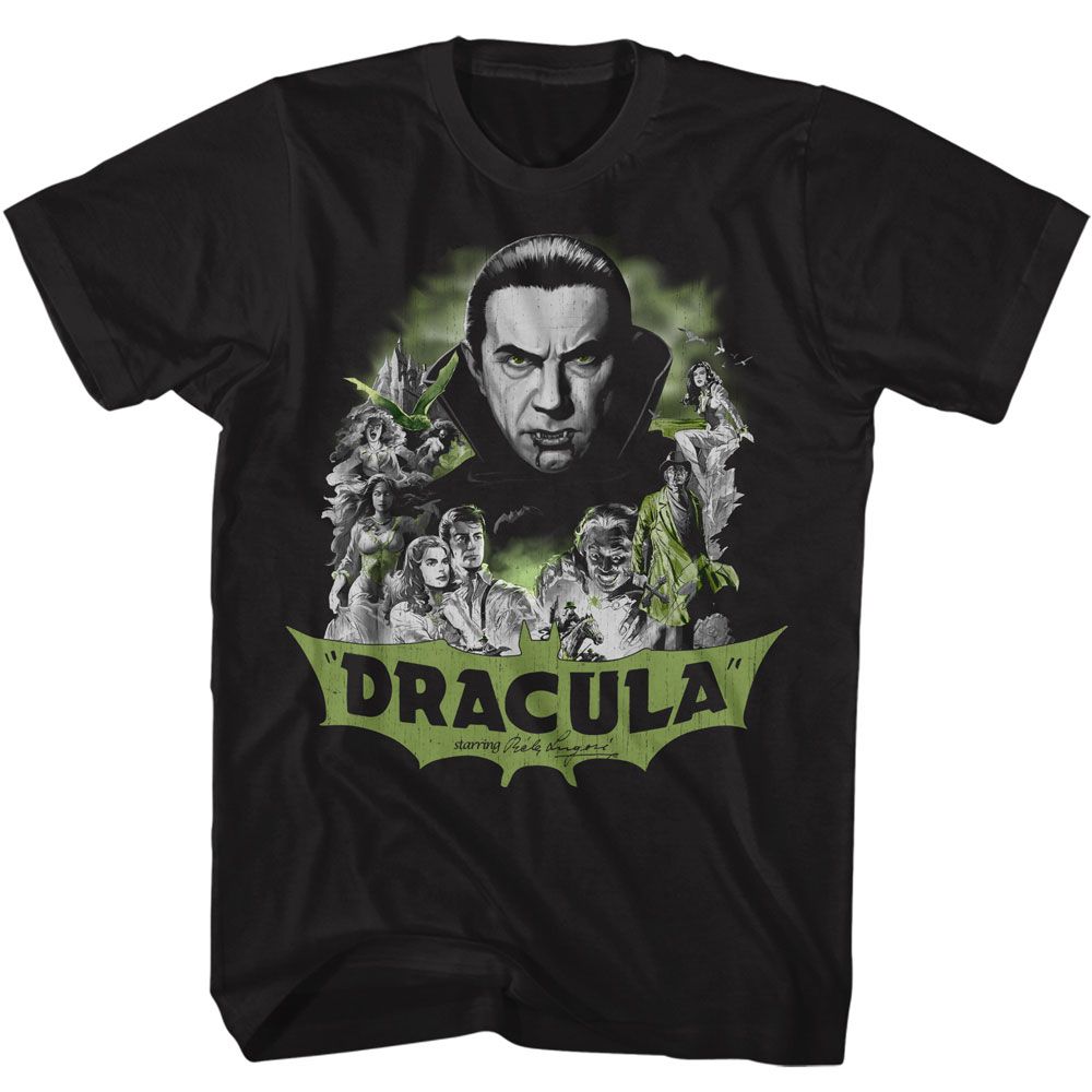 BELA LUGOSI-BELA LUGOSI BW COMIC ART-BLACK ADULT S/S TSHIRT
