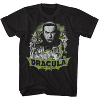 Thumbnail for BELA LUGOSI-BELA LUGOSI BW COMIC ART-BLACK ADULT S/S TSHIRT