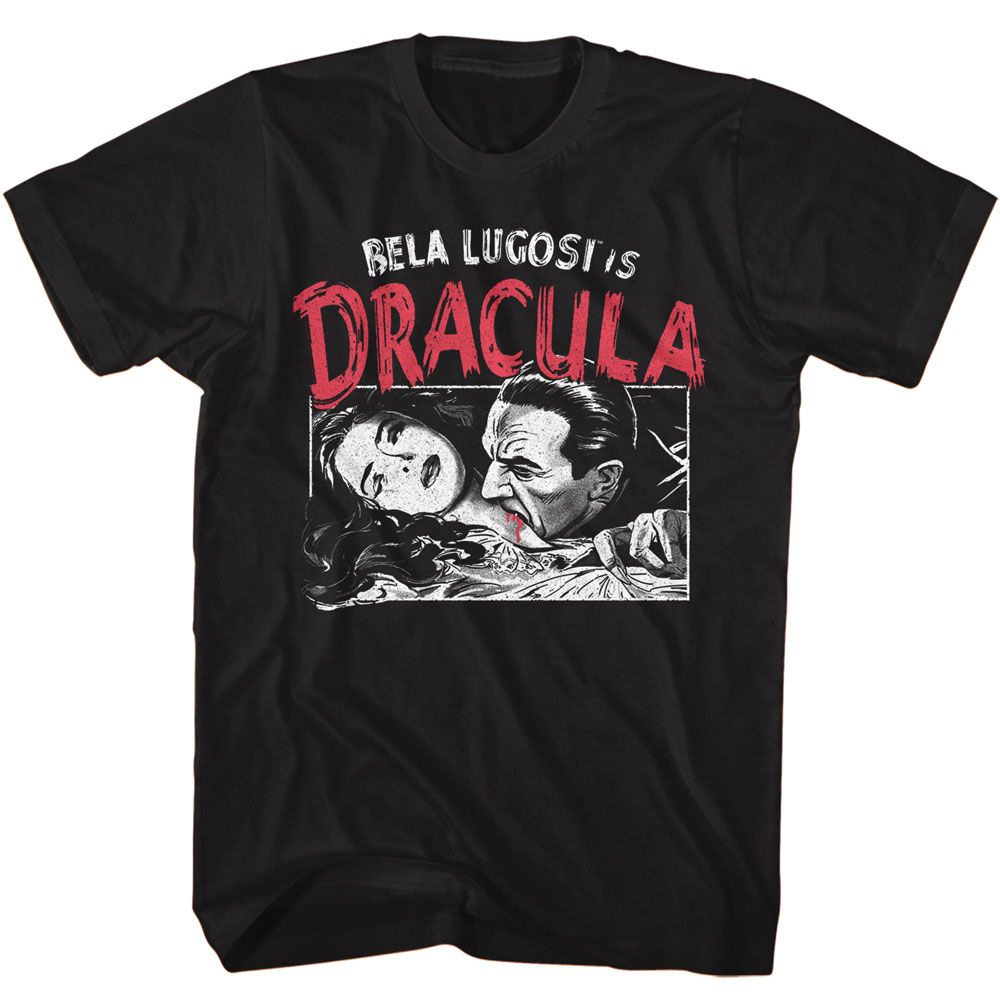 BELA LUGOSI-BELA LUGOSI DRACULA FEEDING-BLACK ADULT S/S TSHIRT