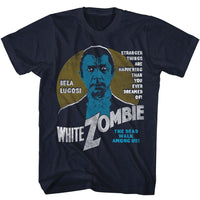 Thumbnail for BELA LUGOSI-BELA LUGOSI WHITE ZOMBIE-NAVY ADULT S/S TSHIRT