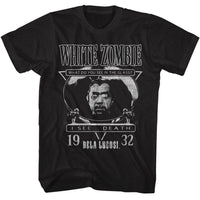 Thumbnail for BELA LUGOSI-BELA LUGOSI WHITE ZOMBIE 1932-BLACK ADULT S/S TSHIRT