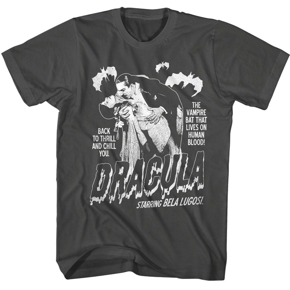BELA LUGOSI-BELA LUGOSI SINGLE COLOR DRACULA WITH BATS-SMOKE ADULT S/S TSHIRT