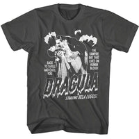 Thumbnail for BELA LUGOSI-BELA LUGOSI SINGLE COLOR DRACULA WITH BATS-SMOKE ADULT S/S TSHIRT