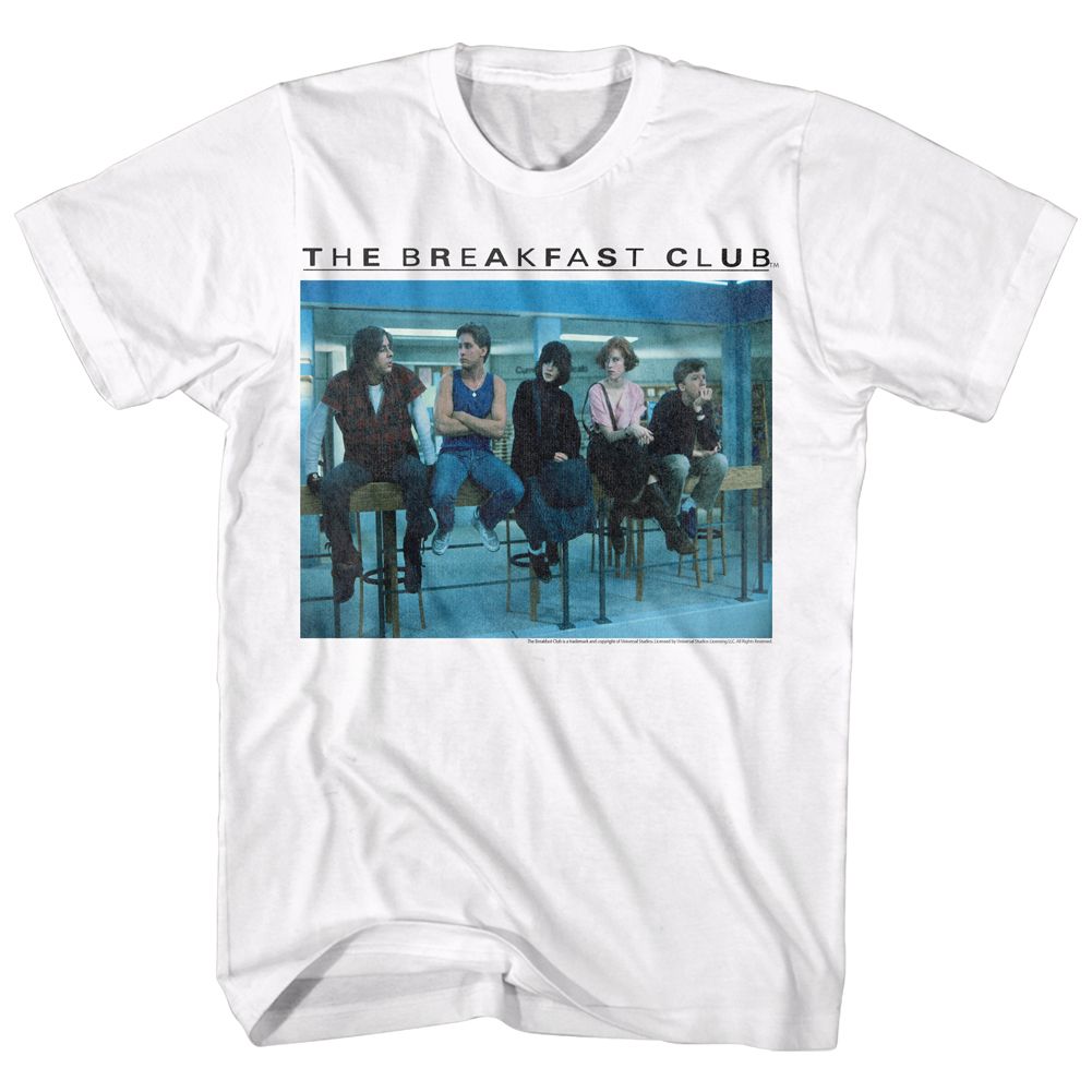 BREAKFAST CLUB-POSTED UP-WHITE ADULT S/S TSHIRT