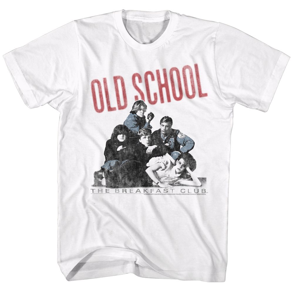BREAKFAST CLUB-OLD SCHOOL-WHITE ADULT S/S TSHIRT