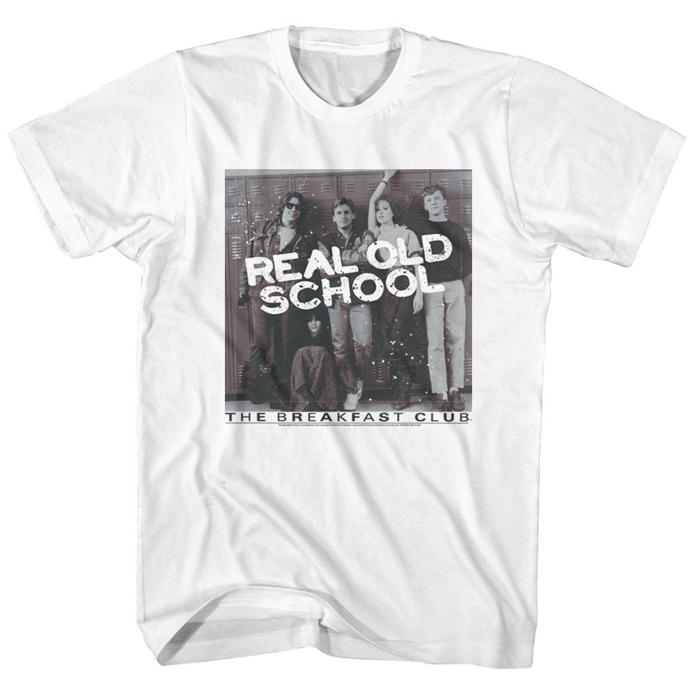 BREAKFAST CLUB-REAL OLD SCHOOL-WHITE ADULT S/S TSHIRT