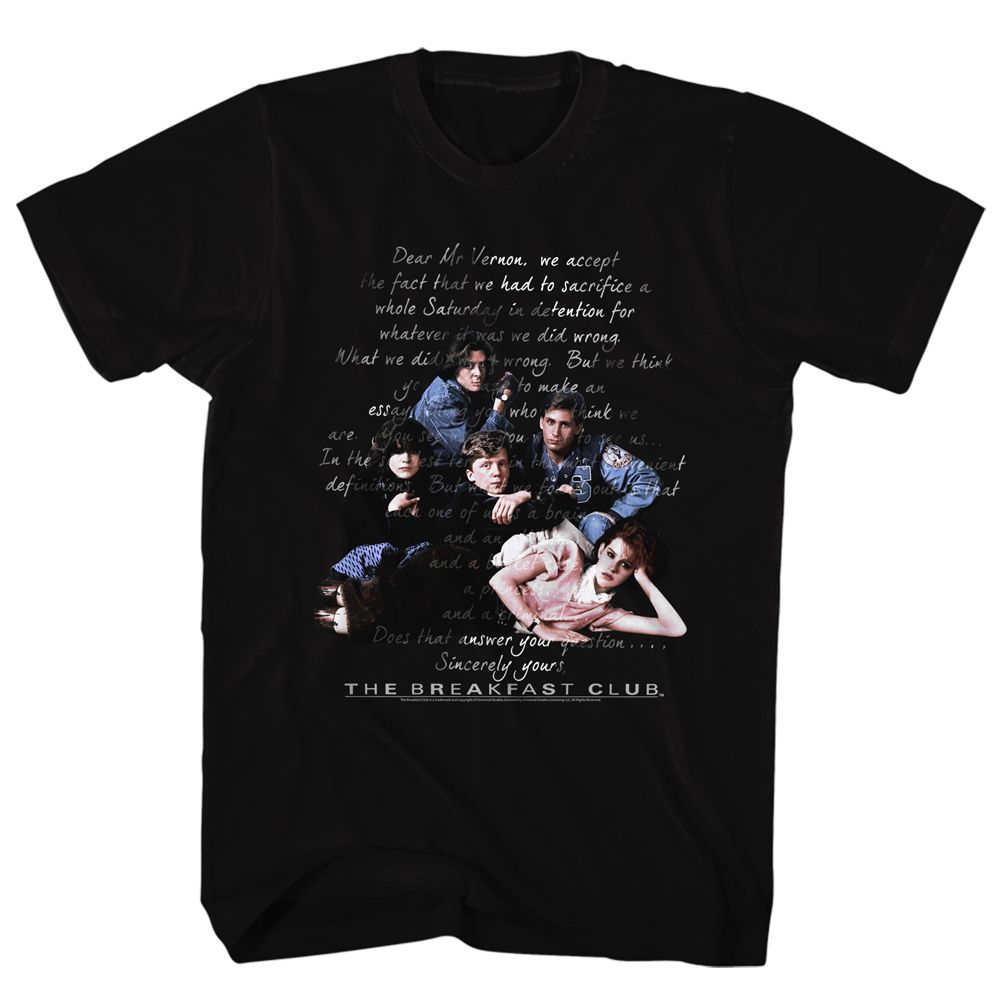 BREAKFAST CLUB-LETTER-BLACK ADULT S/S TSHIRT