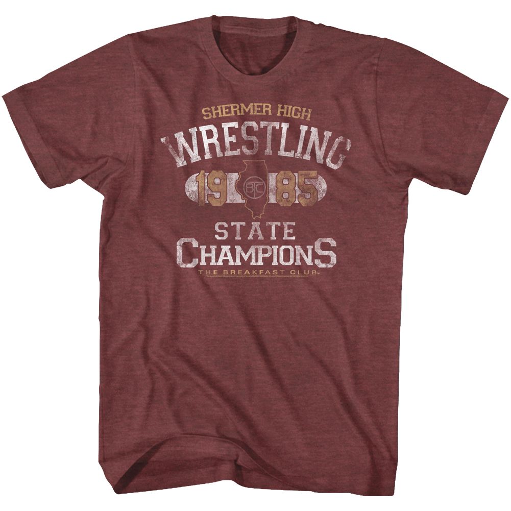 BREAKFAST CLUB-STATE CHAMP-VINTAGE MAROON HEATHER ADULT S/S TSHIRT