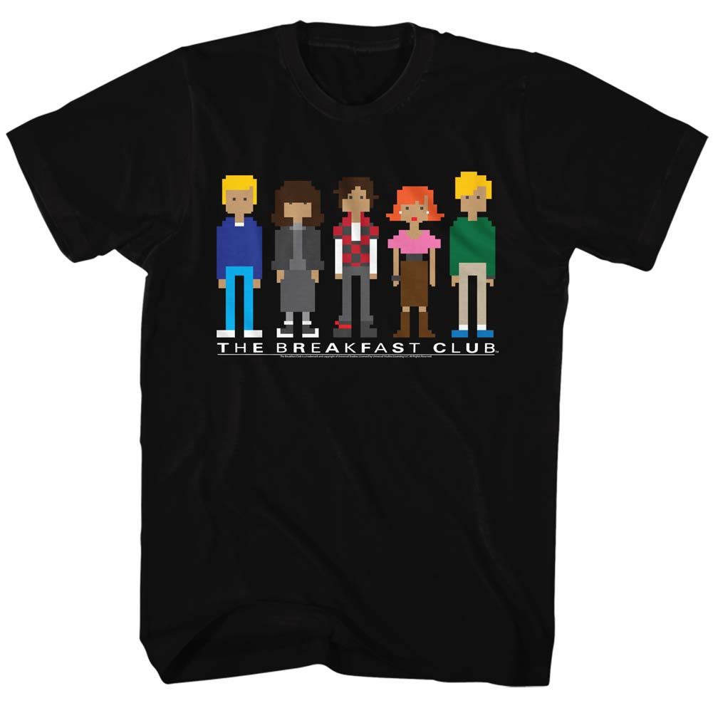 BREAKFAST CLUB-PIXELS-BLACK ADULT S/S TSHIRT