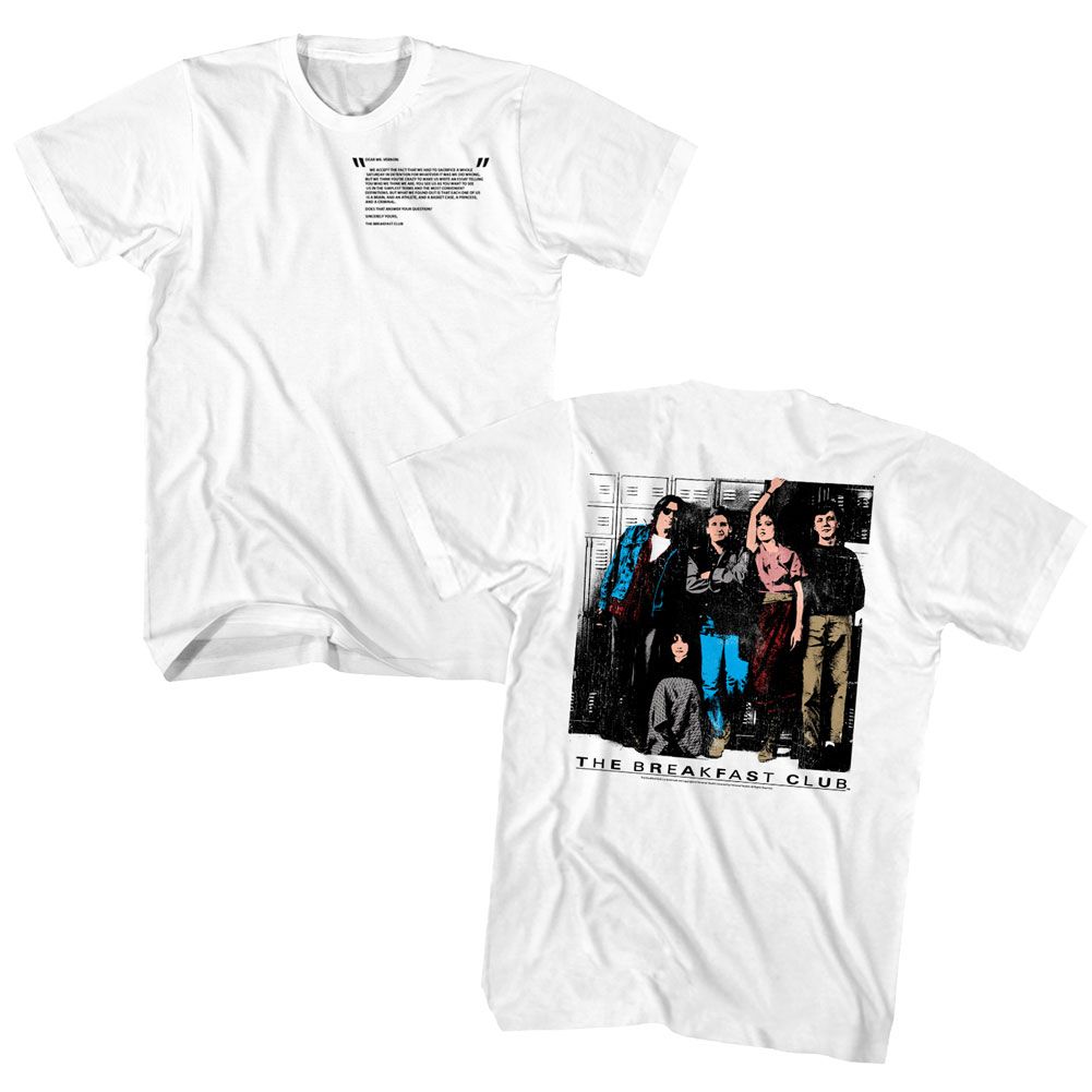 BREAKFAST CLUB-CLUB LETTER-WHITE ADULT S/S TSHIRT