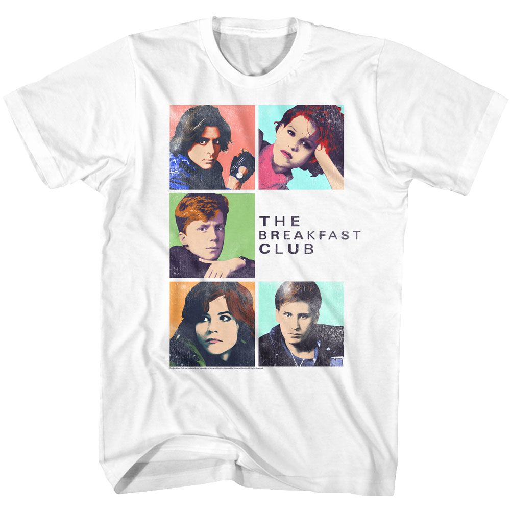 BREAKFAST CLUB-FIVE-WHITE ADULT S/S TSHIRT