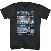 Thumbnail for BREAKFAST CLUB-BREAKFAST CLUB CHARACTER RECTANGLES-BLACK HEATHER ADULT S/S TSHIRT