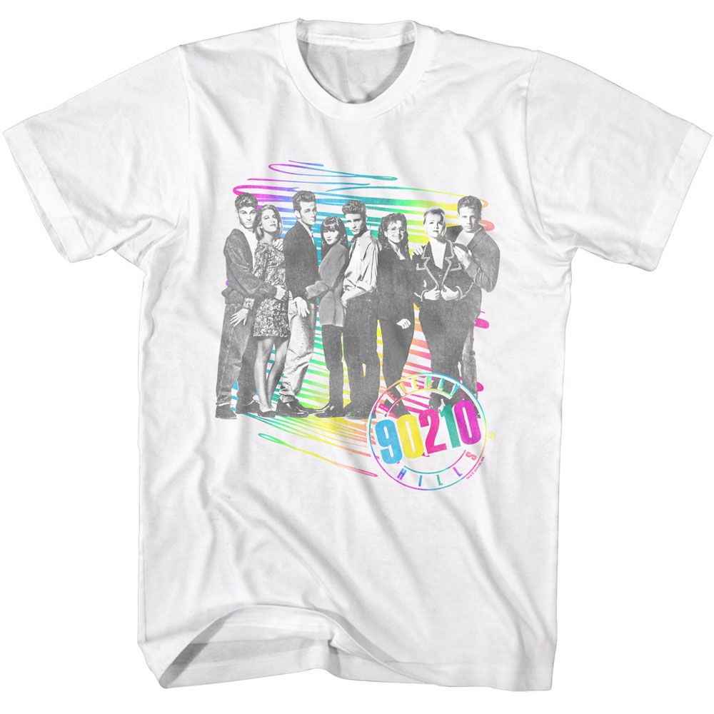 BEVERLY HILLS 90210-BEVERLY HILLS 90210 ENSEMBLE-WHITE ADULT S/S TSHIRT