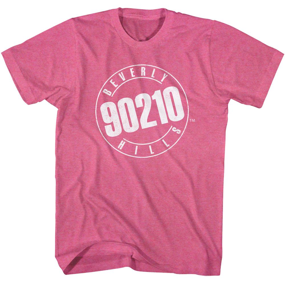 BEVERLY HILLS 90210-BEVERLY HILLS 90210 LOGO-RETRO PINK HEATHER ADULT S/S TSHIRT