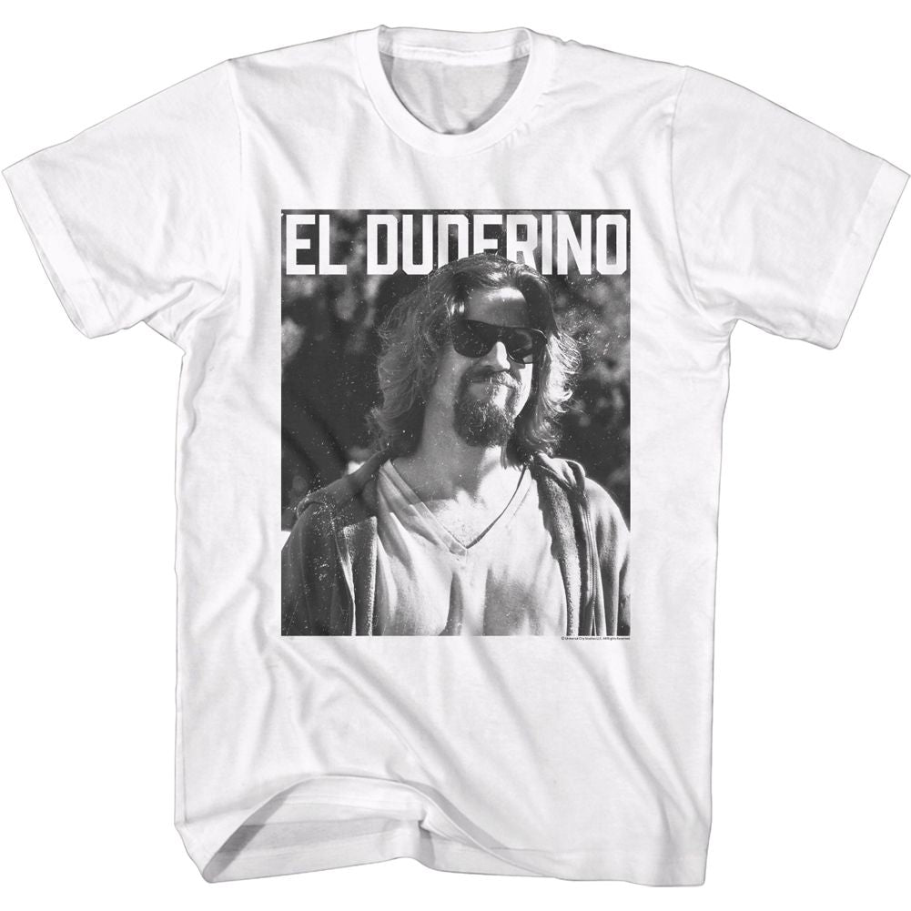 THE BIG LEBOWSKI-EL DUDERINO-WHITE ADULT S/S TSHIRT