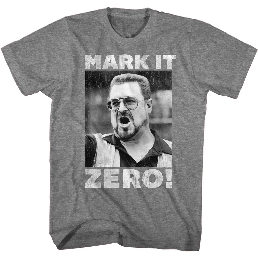 THE BIG LEBOWSKI-MARK IT ZERO-GRAPHITE HEATHER ADULT S/S TSHIRT