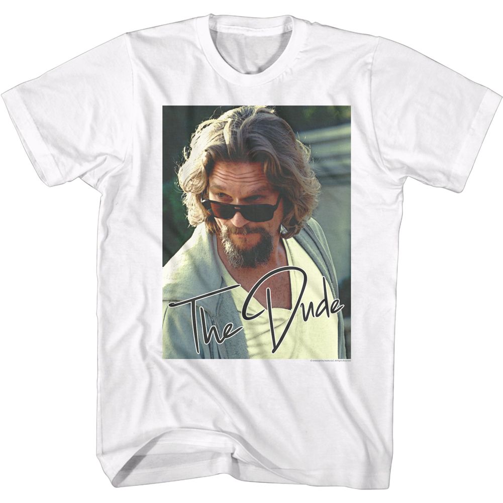 THE BIG LEBOWSKI-THE DUDE-WHITE ADULT S/S TSHIRT