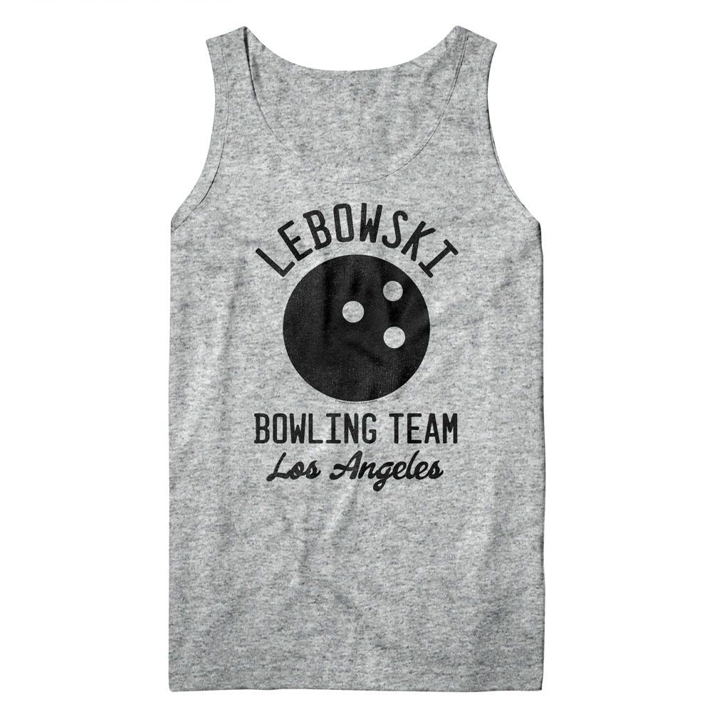 BIG LEBOWSKI-BIG LEBOWSKI BOWLING TEAM-GRAY HEATHER ADULT TANK