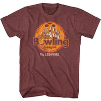 Thumbnail for THE BIG LEBOWSKI-SOCAL BOWLING LEAGUE-VINTAGE MAROON HEATHER ADULT S/S TSHIRT