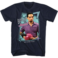Thumbnail for THE BIG LEBOWSKI-BOWLING WITH JESUS-NAVY ADULT S/S TSHIRT