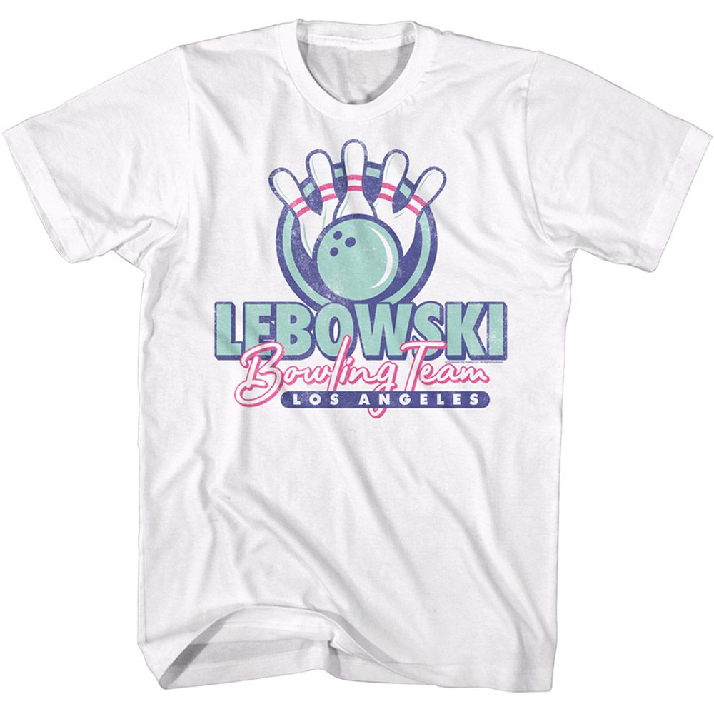 THE BIG LEBOWSKI-BIG LEBOWSKI LA BOWLING TEAM-WHITE ADULT S/S TSHIRT