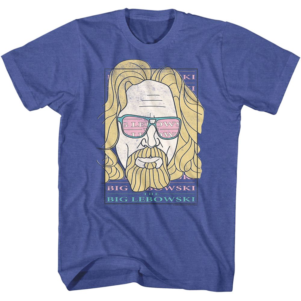 THE BIG LEBOWSKI-LGOG SUNGLASSES-ROYAL HEATHER ADULT S/S TSHIRT