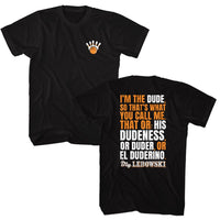 Thumbnail for BIG LEBOWSKI-BIG LEBOWSKI IM THE DUDE-BLACK ADULT S/S TSHIRT